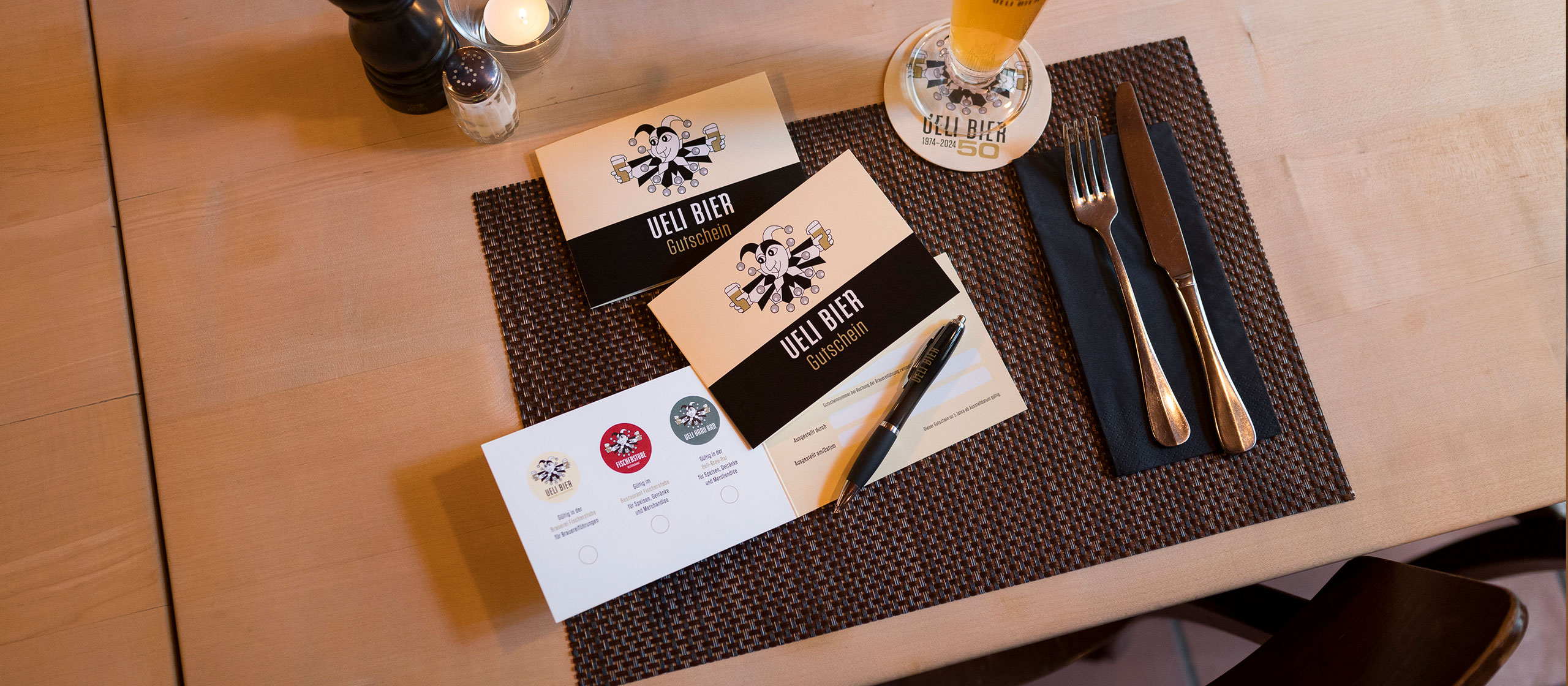 Uelibier - The perfect gift: a voucher for the brewery restaurants or a guided tour at Ueli Bier!